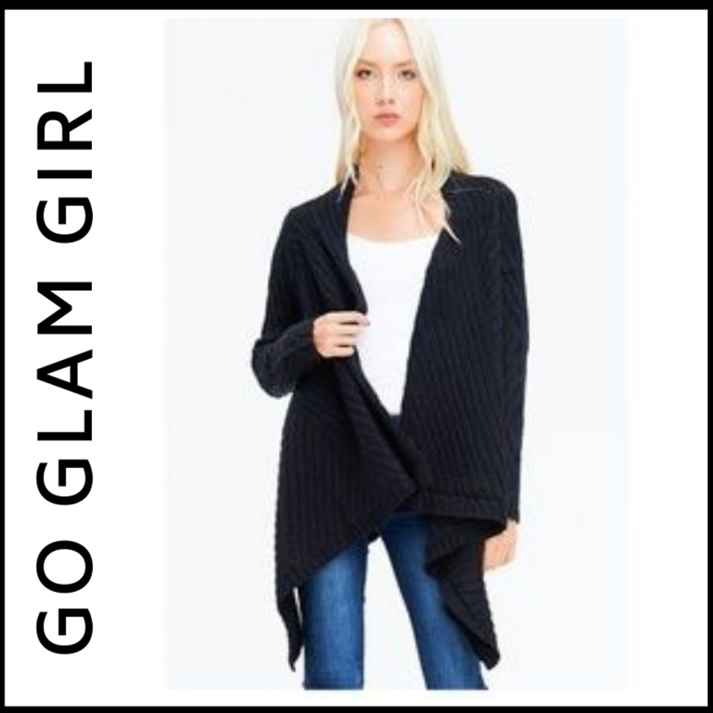 NWT HEAVYWEIGHT & WARM!  Knit Waterfall Cardigan - Picture 2 of 7